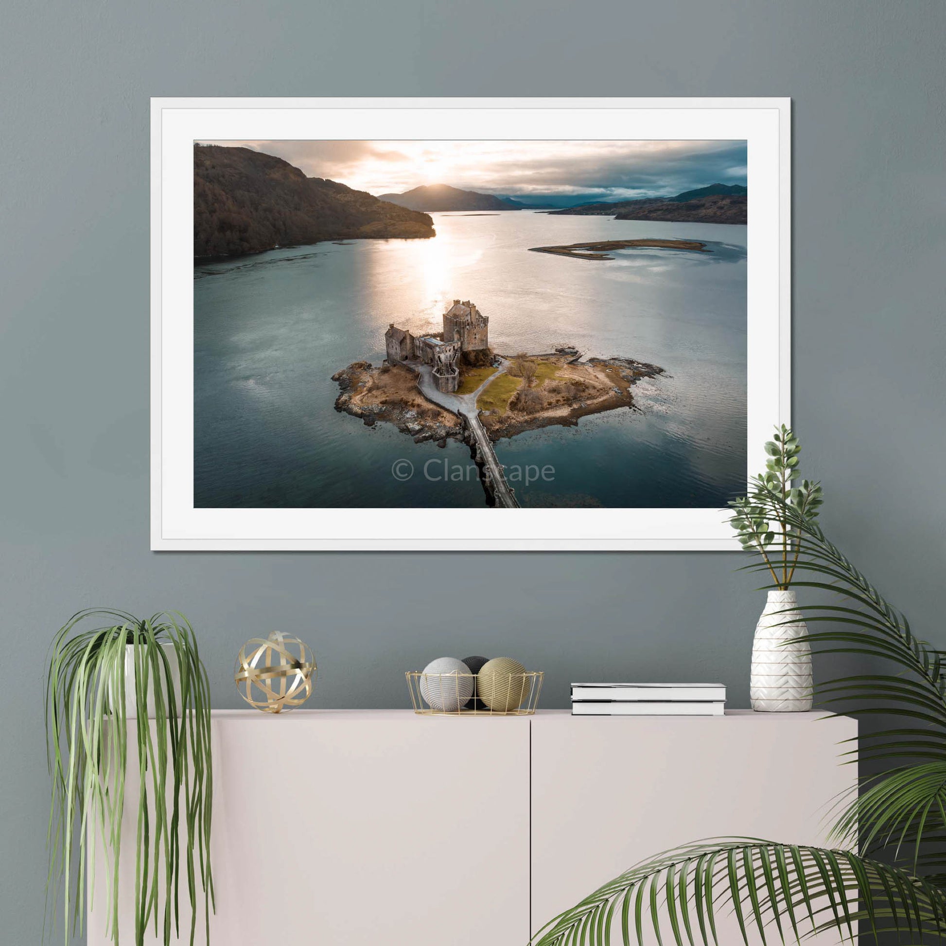 Clan Mackenzie - Eilean Donan Castle - Aerial Framed Photo Print