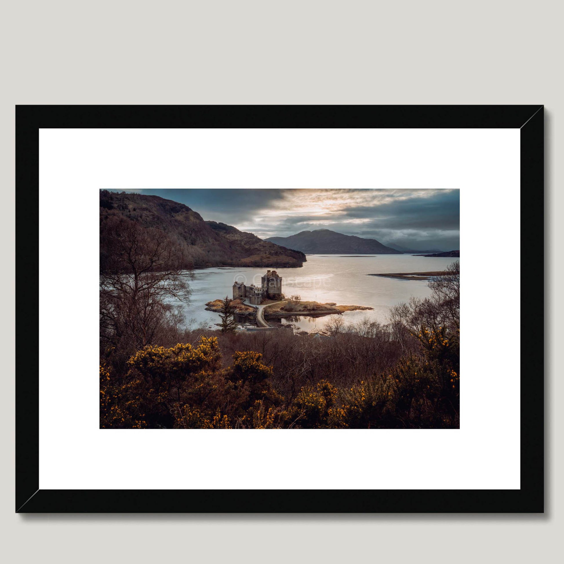 Clan Macrae - Eilean Donan Castle - Framed Photo Print 16"x12" Black