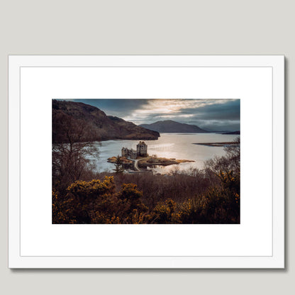 Clan Macrae - Eilean Donan Castle - Framed Photo Print 16"x12" White