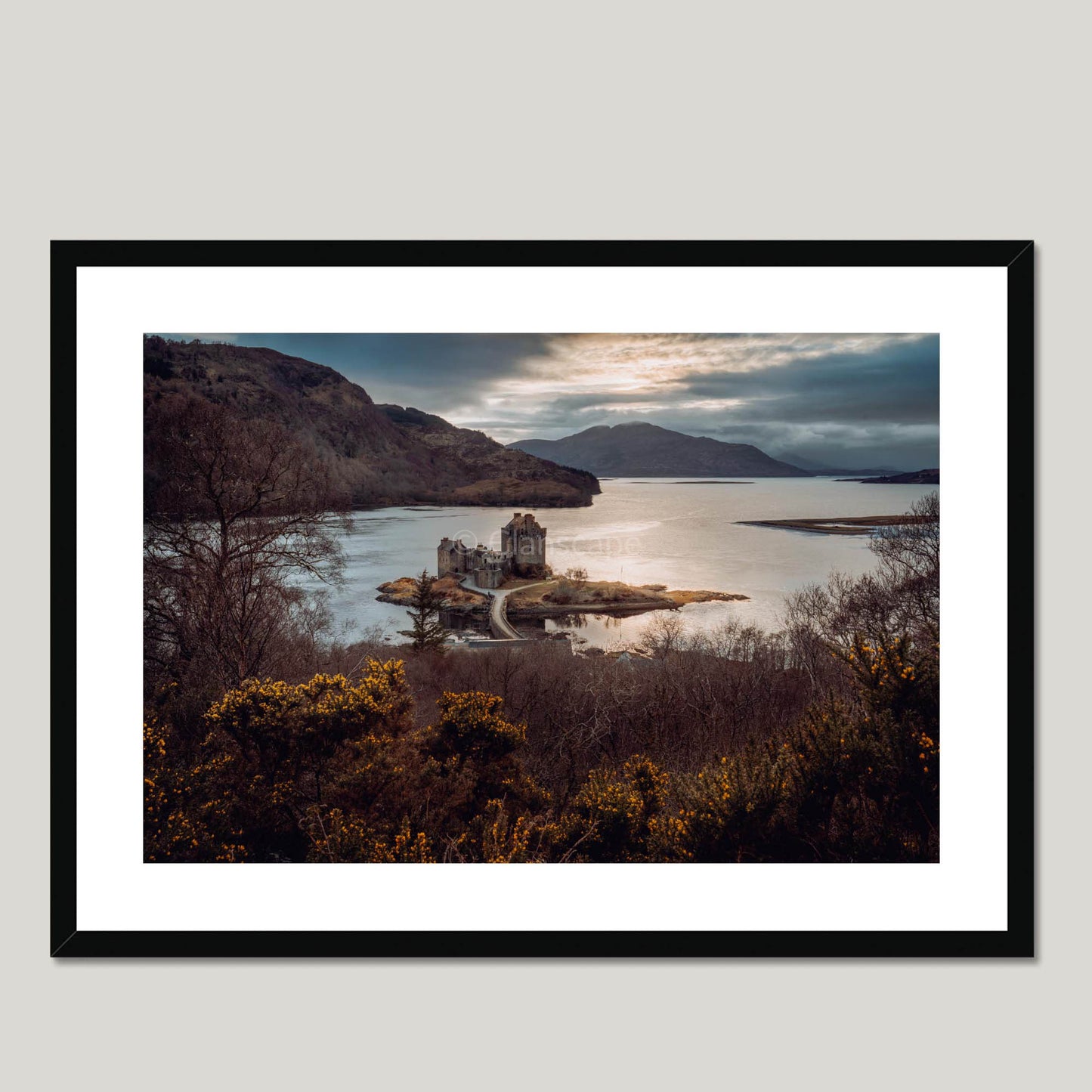 Clan Mackenzie - Eilean Donan Castle - Framed Photo Print 28"x20" Black