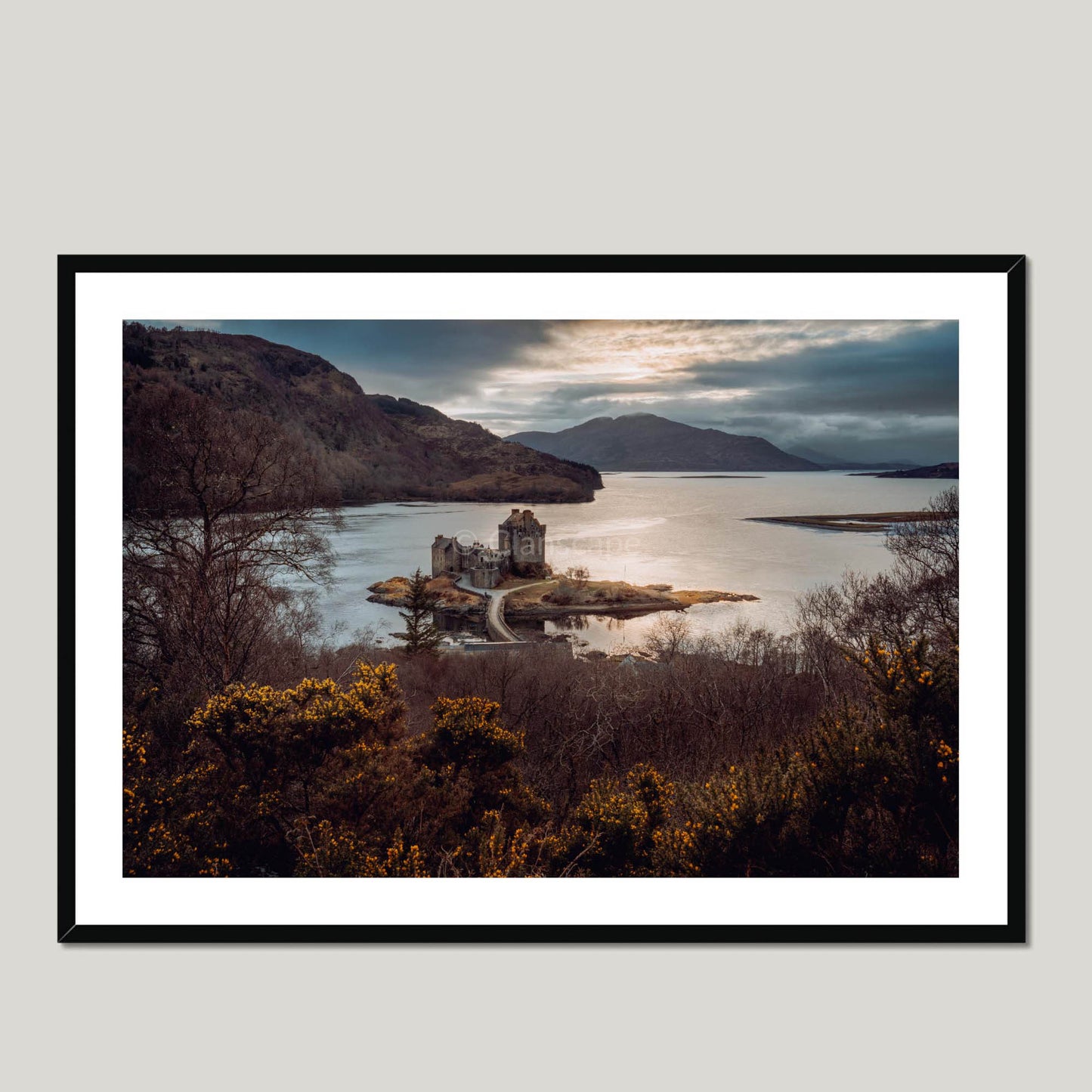 Clan Mackenzie - Eilean Donan Castle - Framed Photo Print 40"x28" Black