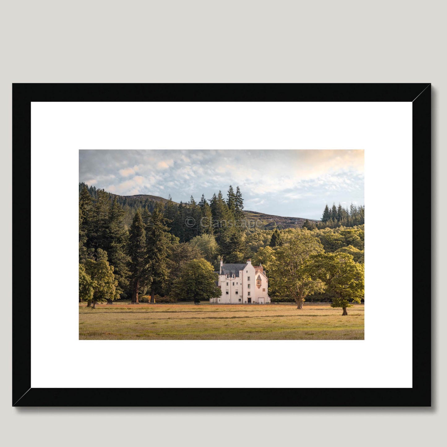 Clan Chisholm - Erchless Castle - Framed & Mounted Photo Print 16"x12" Black