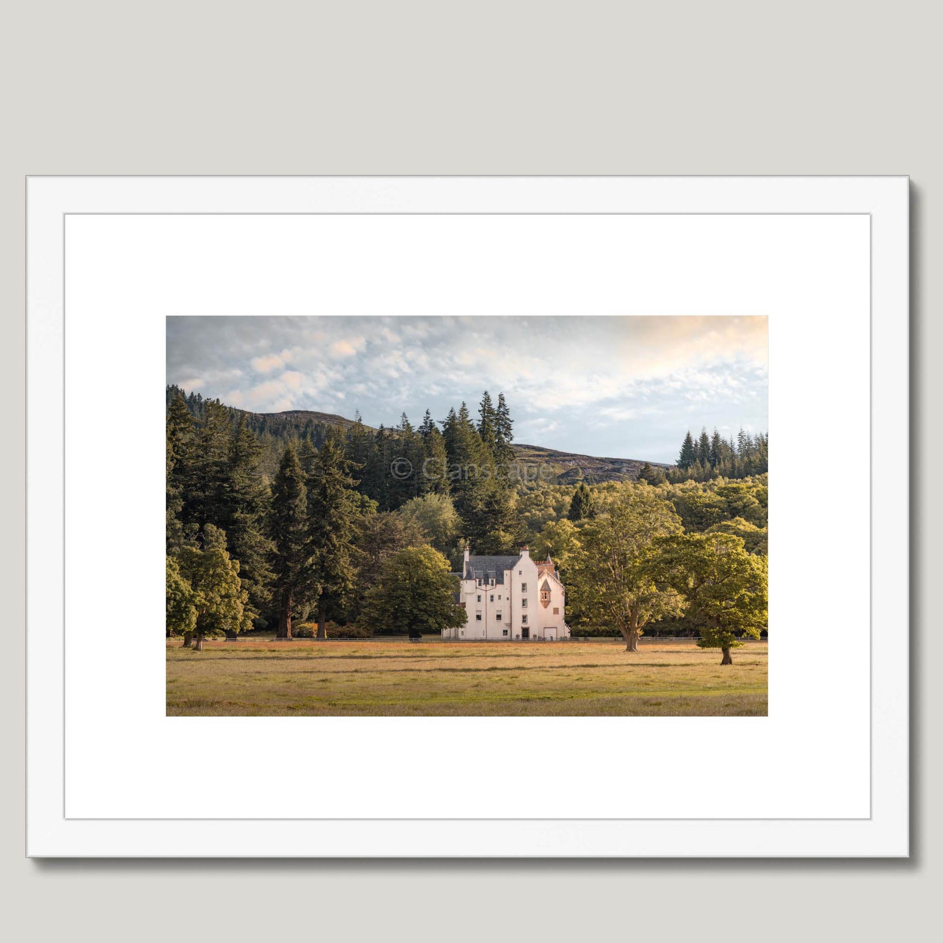 Clan Chisholm - Erchless Castle - Framed & Mounted Photo Print 16"x12" White