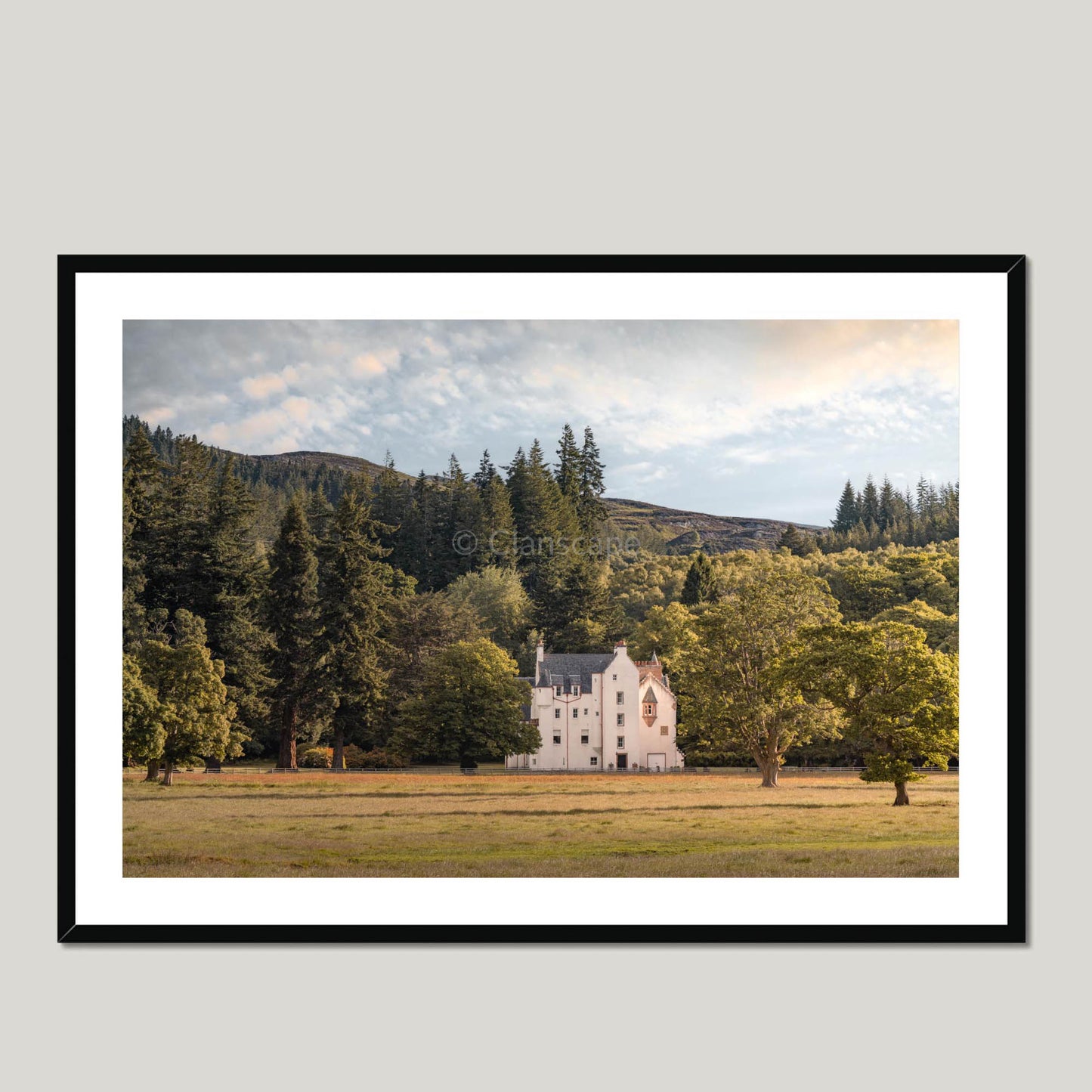Clan Chisholm - Erchless Castle - Framed & Mounted Photo Print 40"x28" Black