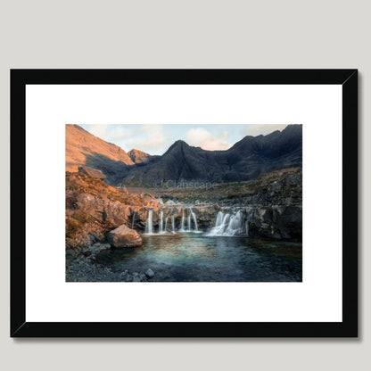 Clan Mackinnon - Fairy Pools, Isle of Skye - Framed & Mounted Photo Print 16"x12" Black