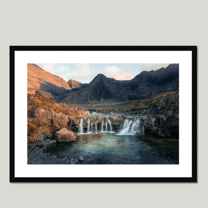 Clan Mackinnon - Fairy Pools, Isle of Skye - Framed & Mounted Photo Print 28"x20" Black