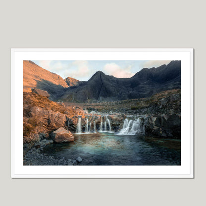 Clan Mackinnon - Fairy Pools, Isle of Skye - Framed & Mounted Photo Print 40"x28" White