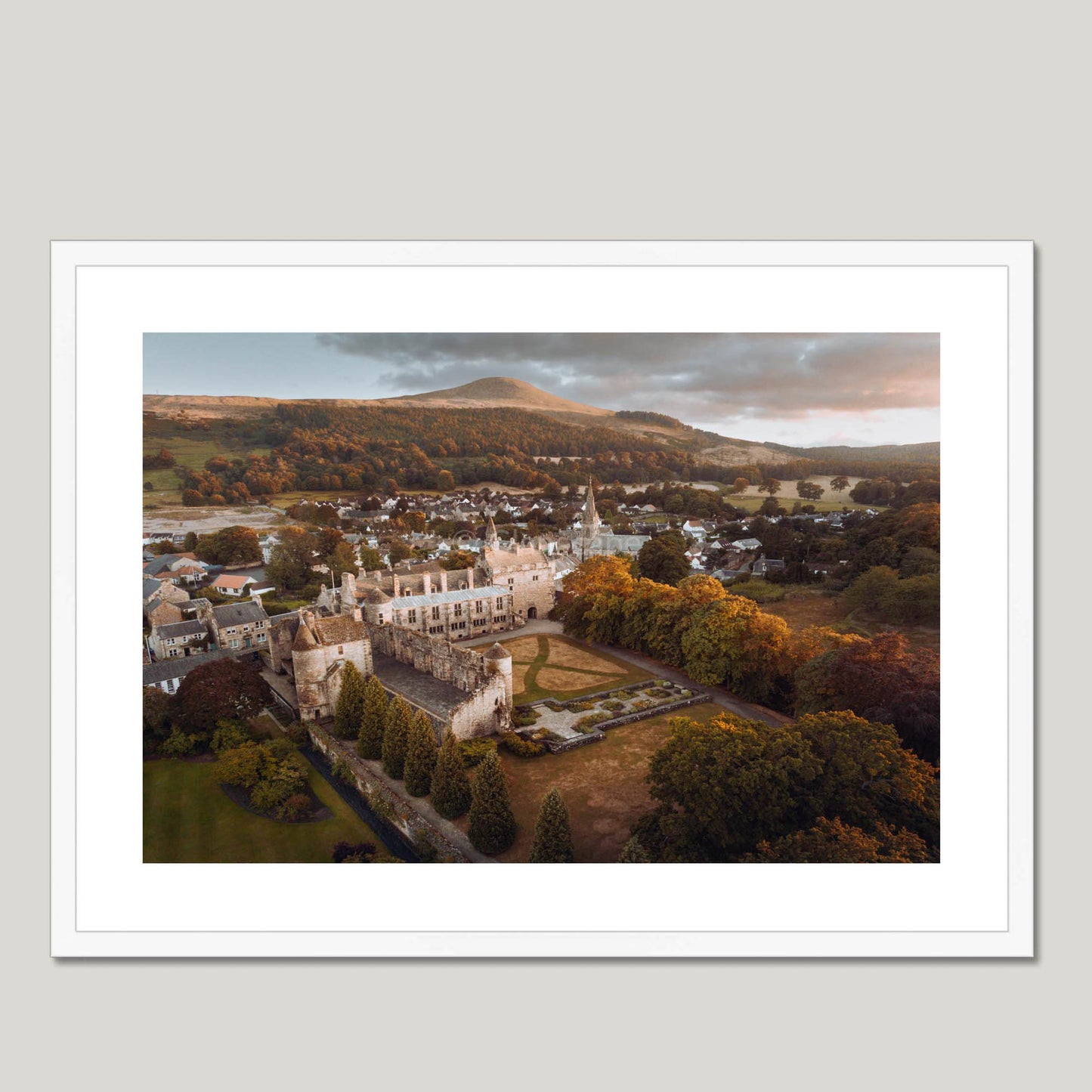 Clan Stewart - Falkland Palace - Framed & Mounted Photo Print 28"x20" White