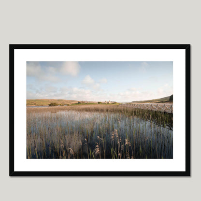 Clan MacDonald - Finlaggan Castle - Framed & Mounted Photo Print 28"x20" Black