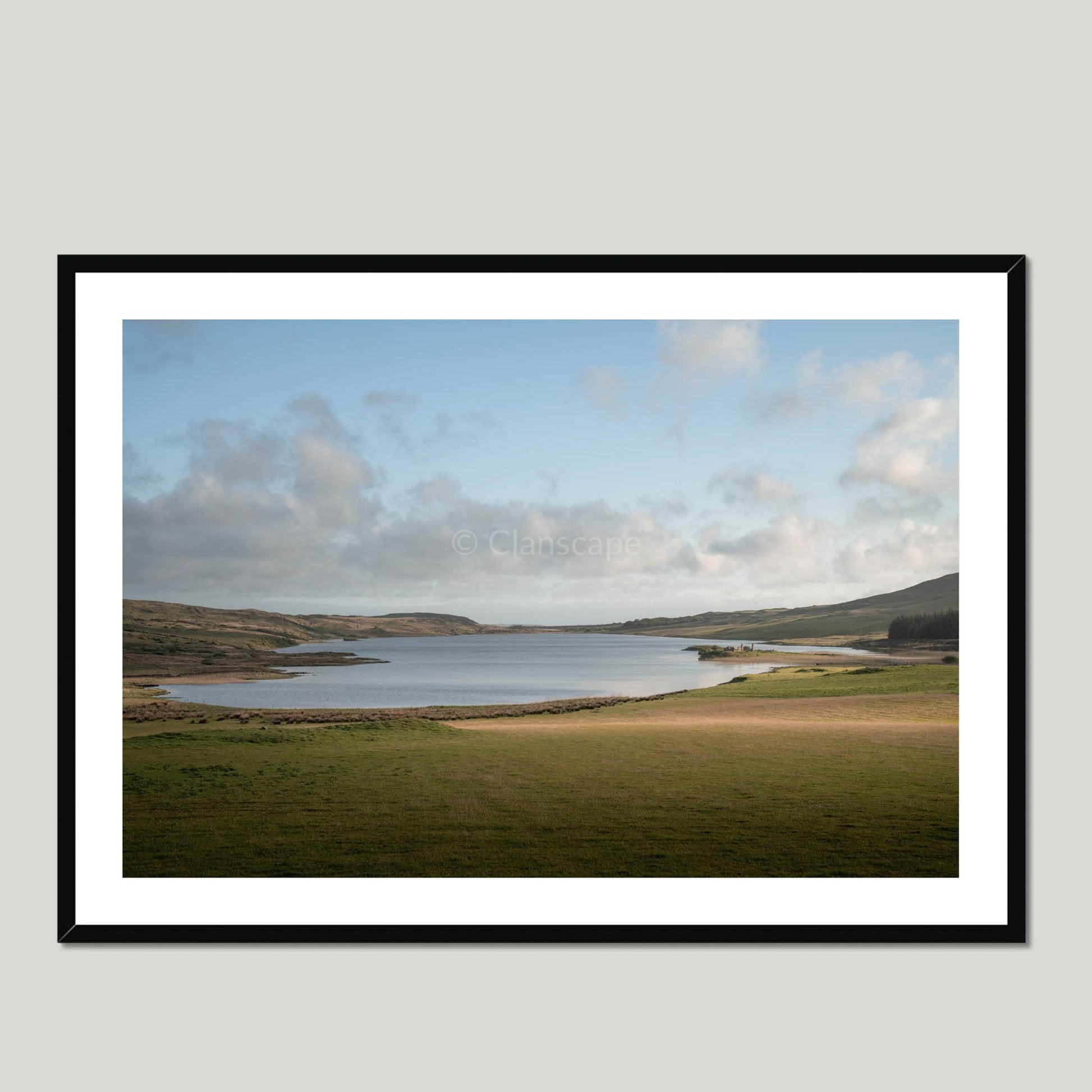 Clan MacDonald - Finlaggan Castle - Framed & Mounted Photo Print 40"x28" Black