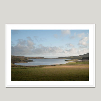 Clan MacDonald - Finlaggan Castle - Framed & Mounted Photo Print 40"x28" White