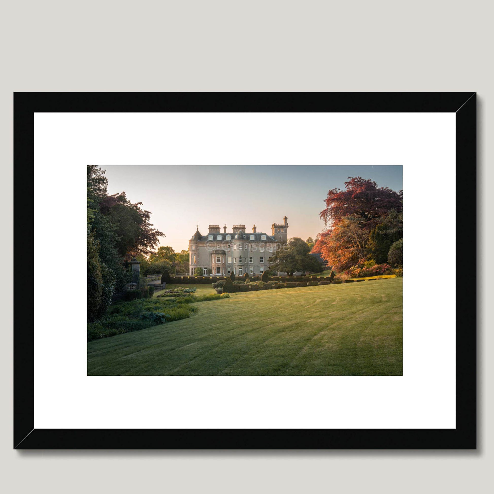 Clan Cunningham - Finlaystone House - Framed & Mounted Photo Print 16"x12" Black