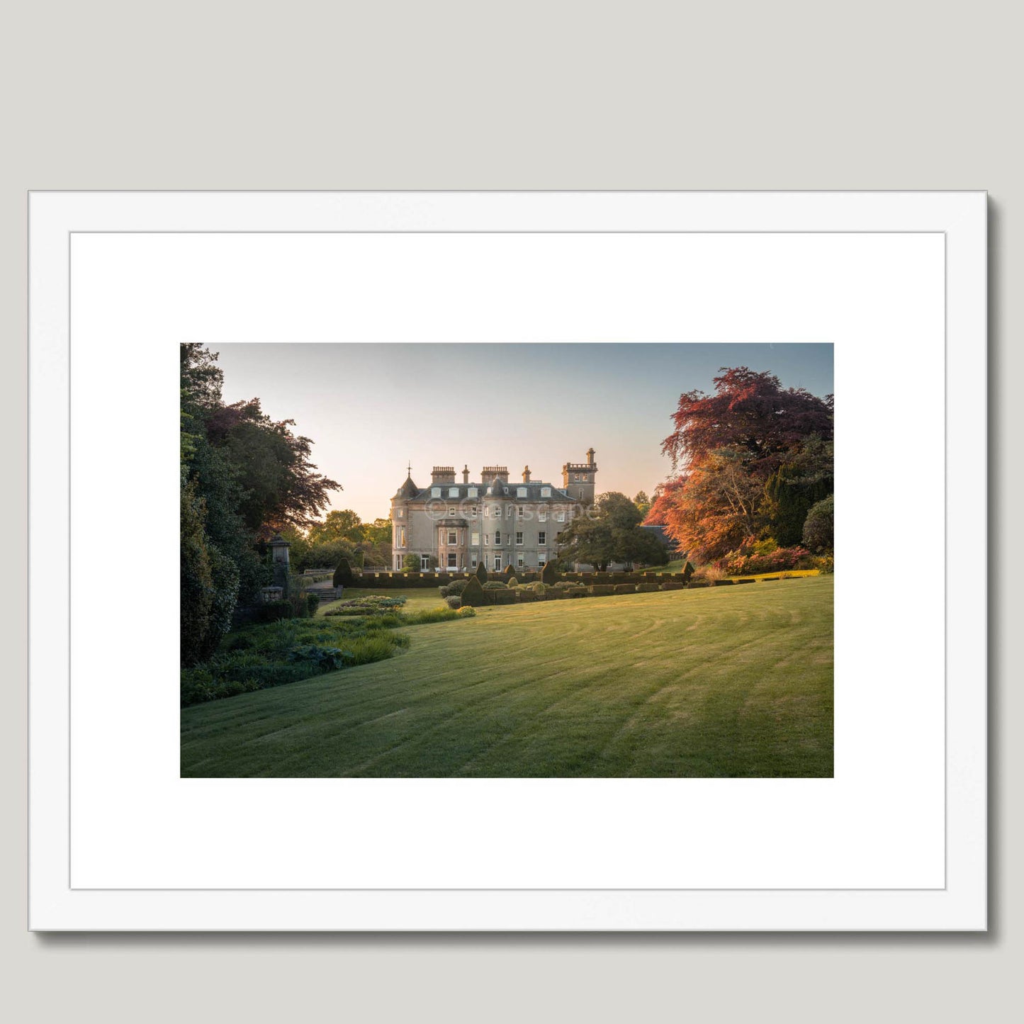 Clan Cunningham - Finlaystone House - Framed & Mounted Photo Print 16"x12" White