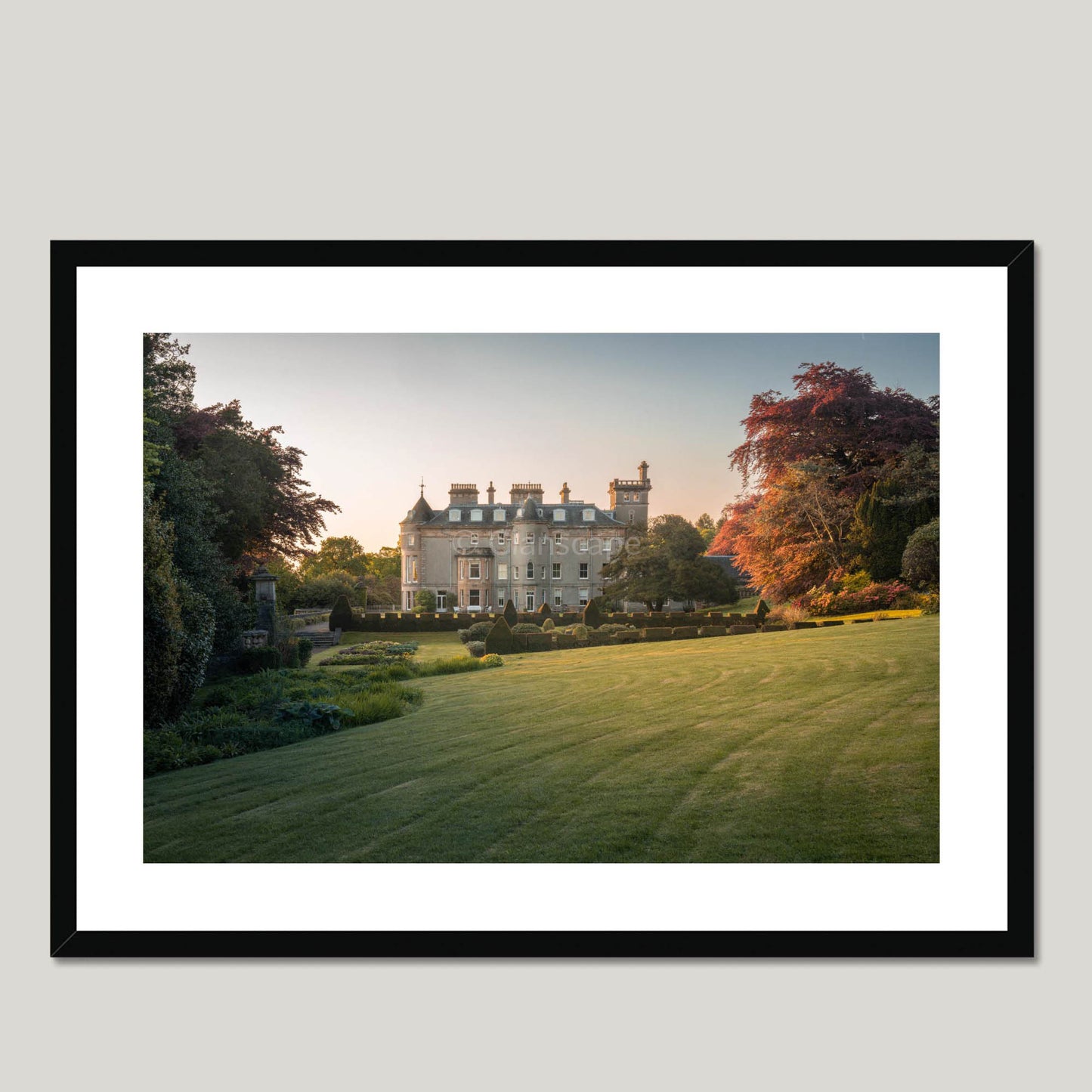 Clan Cunningham - Finlaystone House - Framed & Mounted Photo Print 28"x20" Black