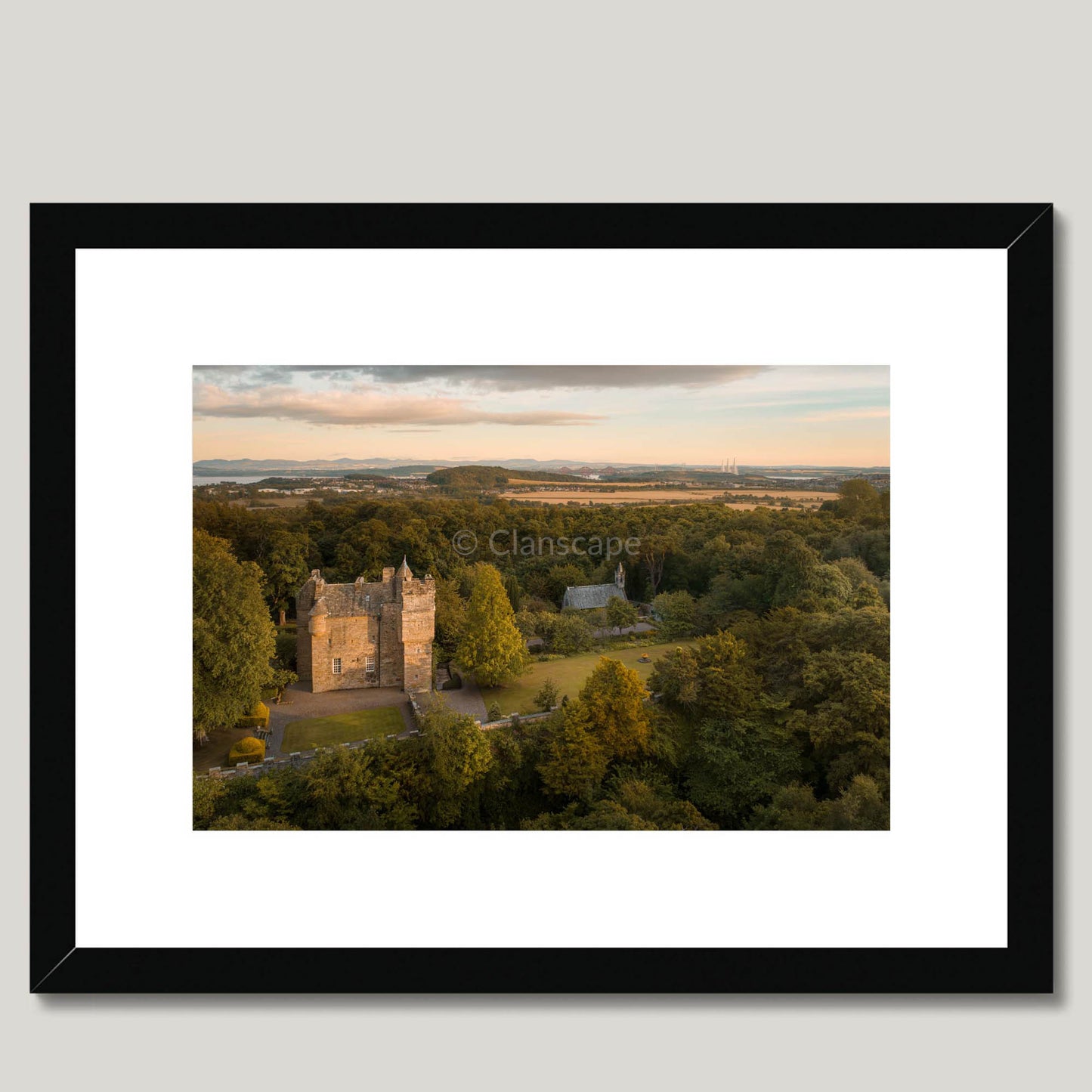 Clan Henderson - Fordell Castle - Framed & Mounted Photo Print 16"x12" Black