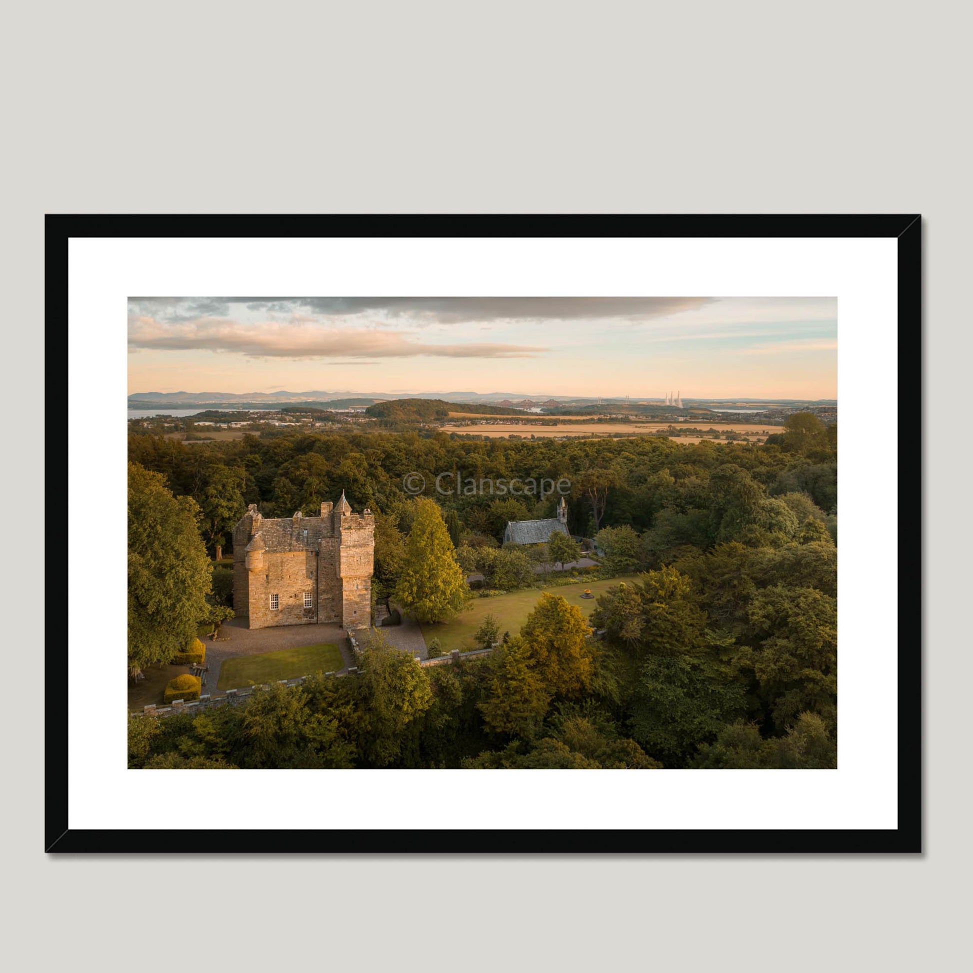 Clan Henderson - Fordell Castle - Framed & Mounted Photo Print 28"x20" Black