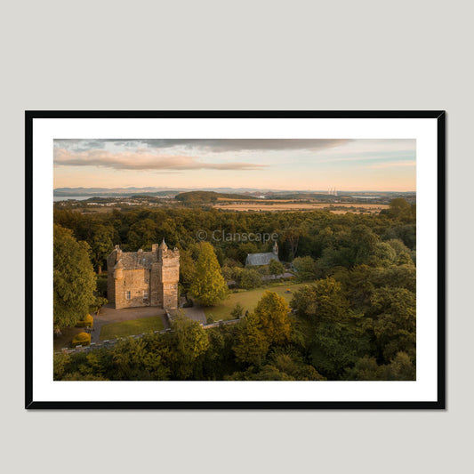 Clan Henderson - Fordell Castle - Framed & Mounted Photo Print 40"x28" Black