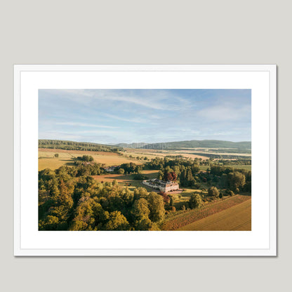 Clan Munro - Foulis Castle - Framed & Mounted Photo Print 28"x20" White