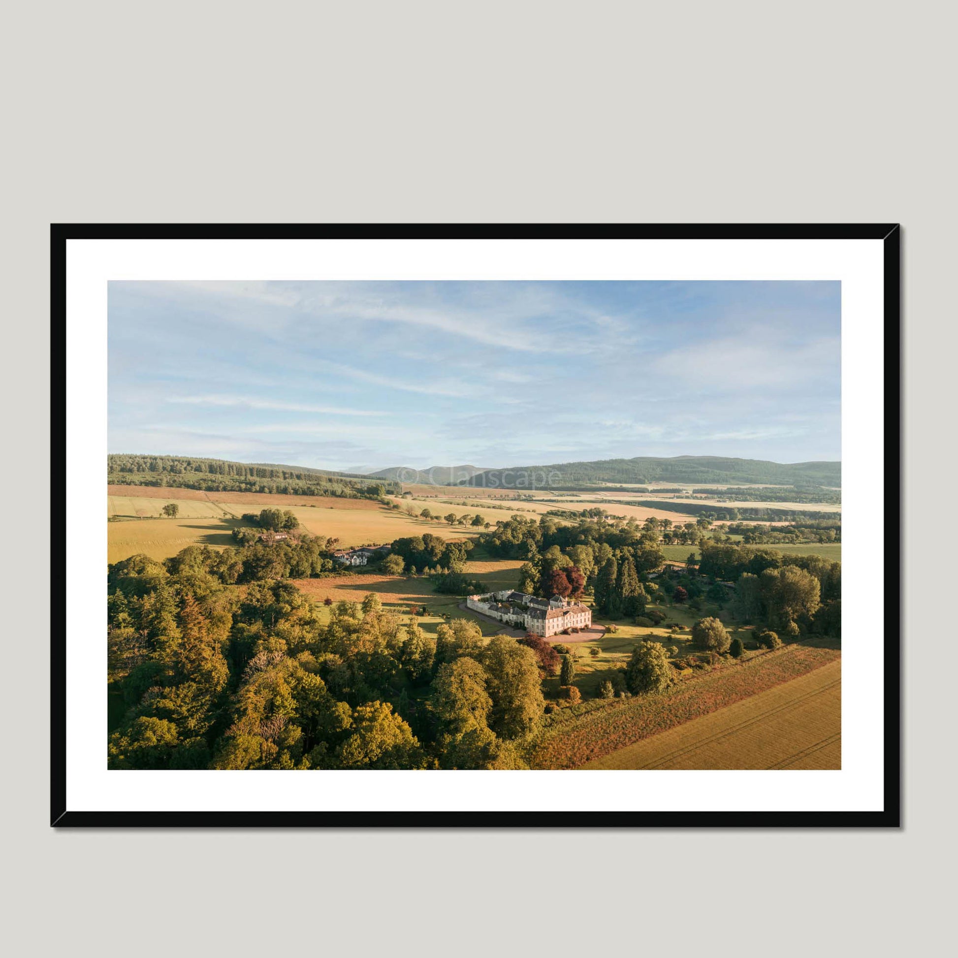 Clan Munro - Foulis Castle - Framed & Mounted Photo Print 40"x28" Black