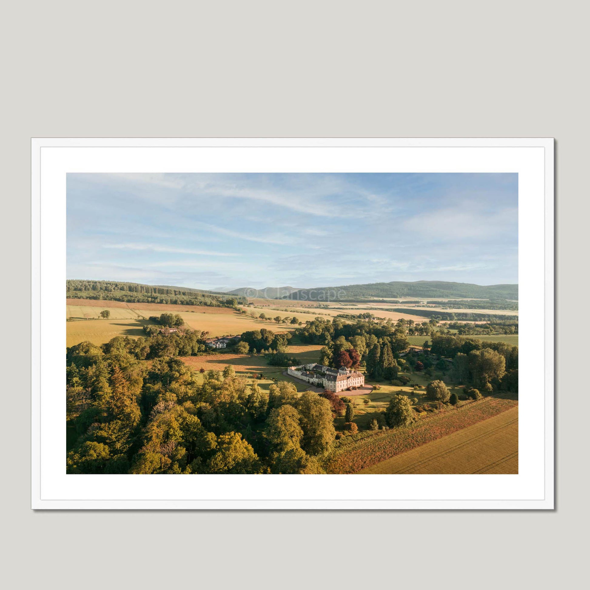 Clan Munro - Foulis Castle - Framed & Mounted Photo Print 40"x28" White