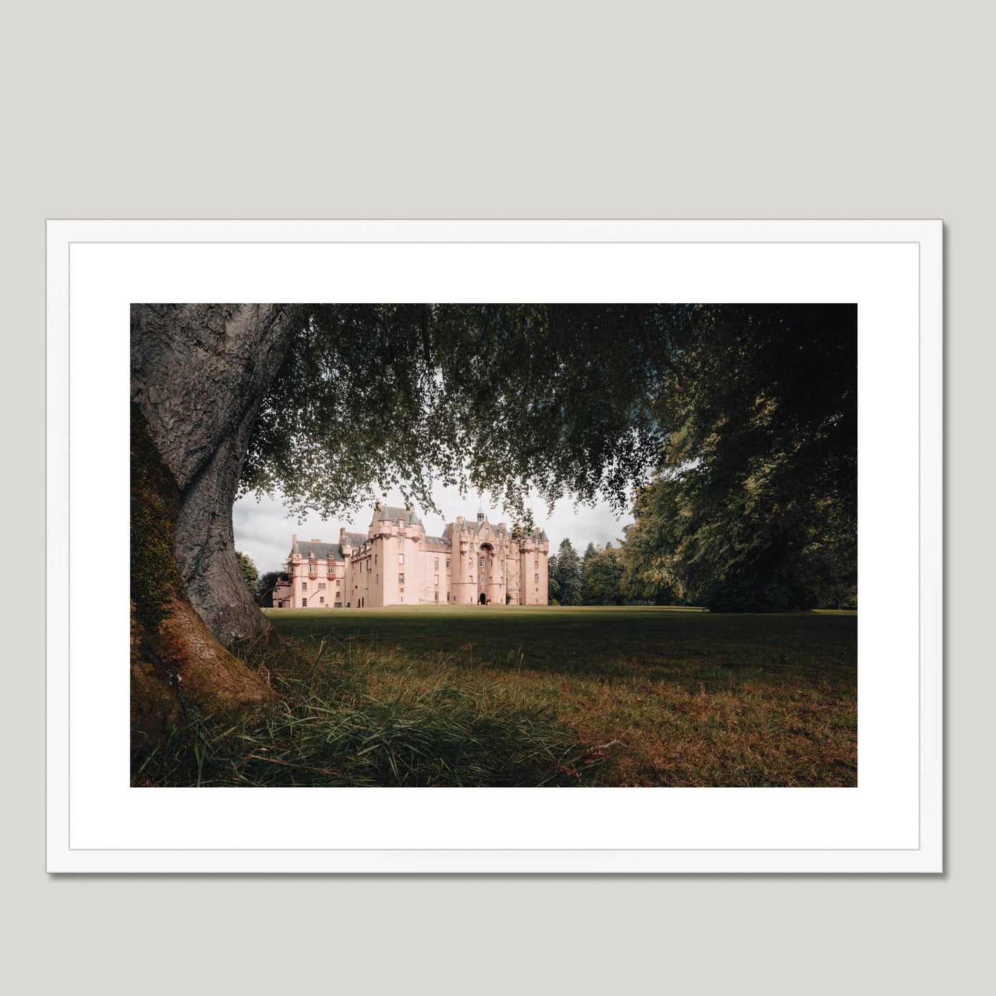 Clan Gordon - Fyvie Castle - Framed & Mounted Photo Print 28"x20" White