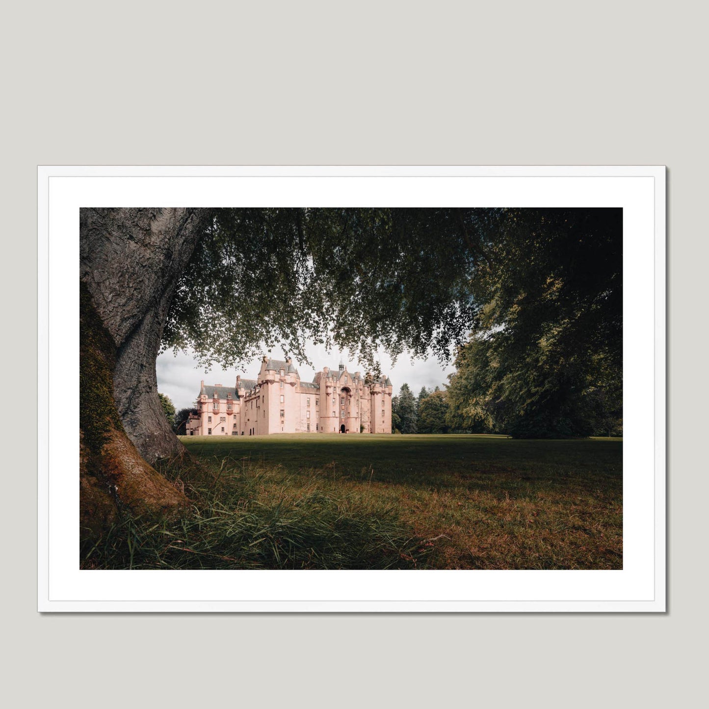 Clan Gordon - Fyvie Castle - Framed & Mounted Photo Print 40"x28" White