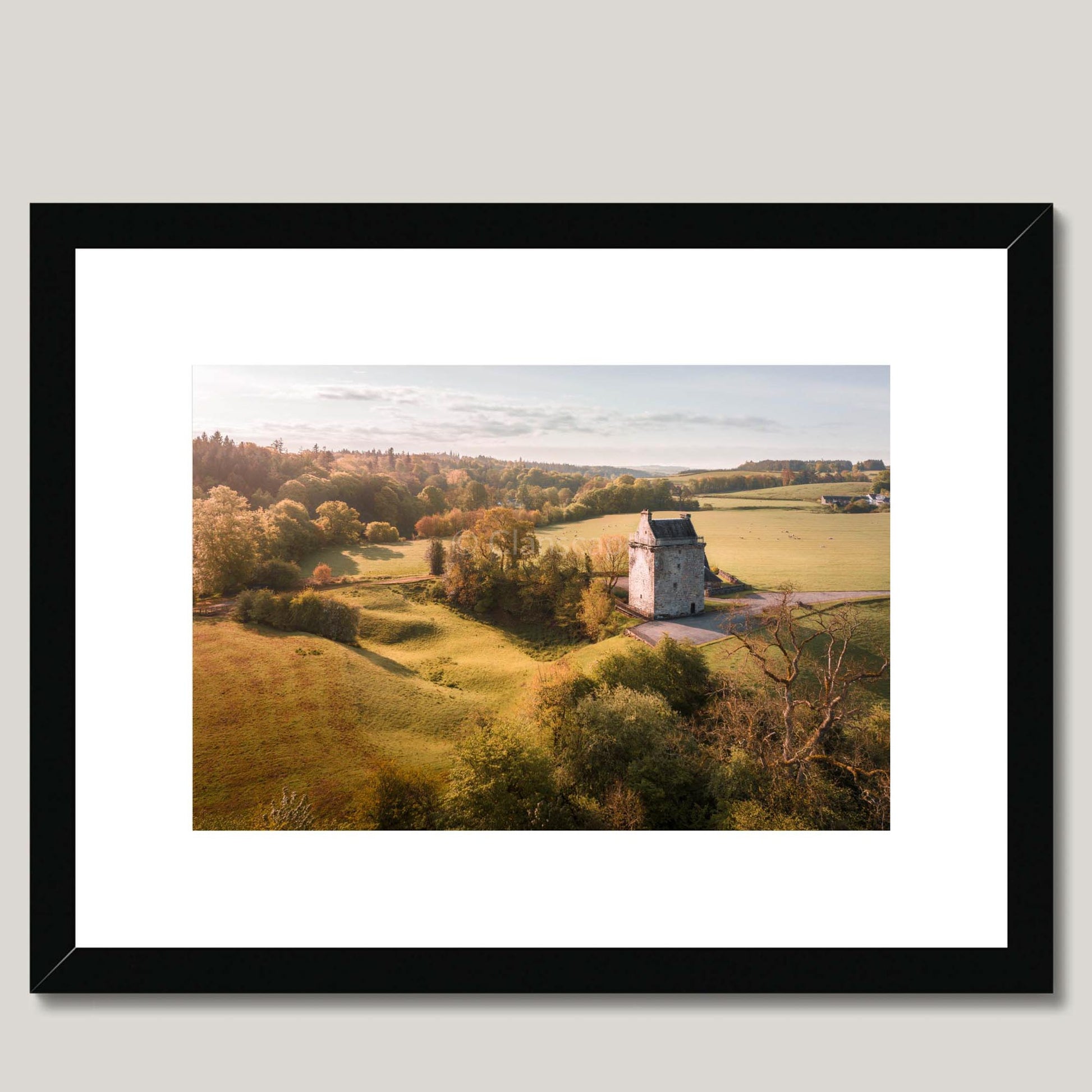 Clan Armstrong - Gilnockie Tower - Framed & Mounted Landscape Photography Print 16"x12" Black