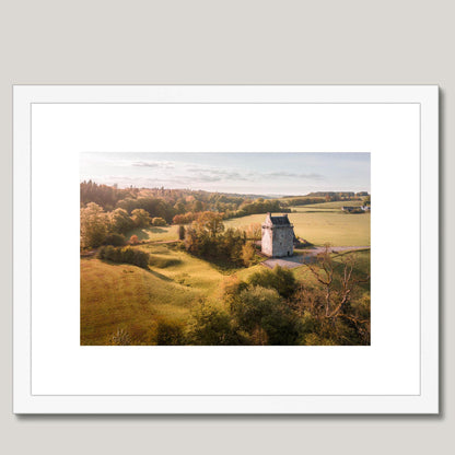 Clan Armstrong - Gilnockie Tower - Framed & Mounted Landscape Photography Print 16"x12" White