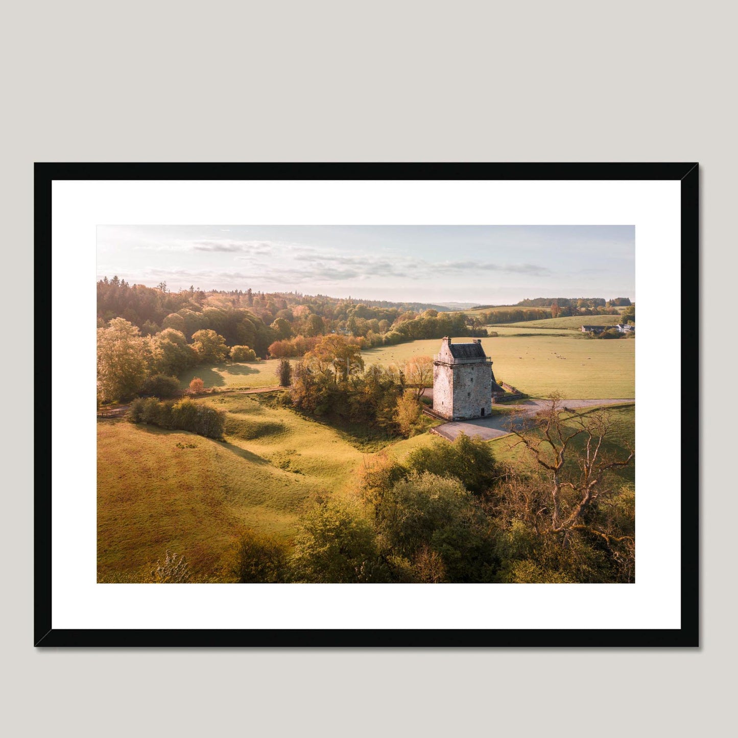 Clan Armstrong - Gilnockie Tower - Framed & Mounted Landscape Photography Print 28"x20" Black