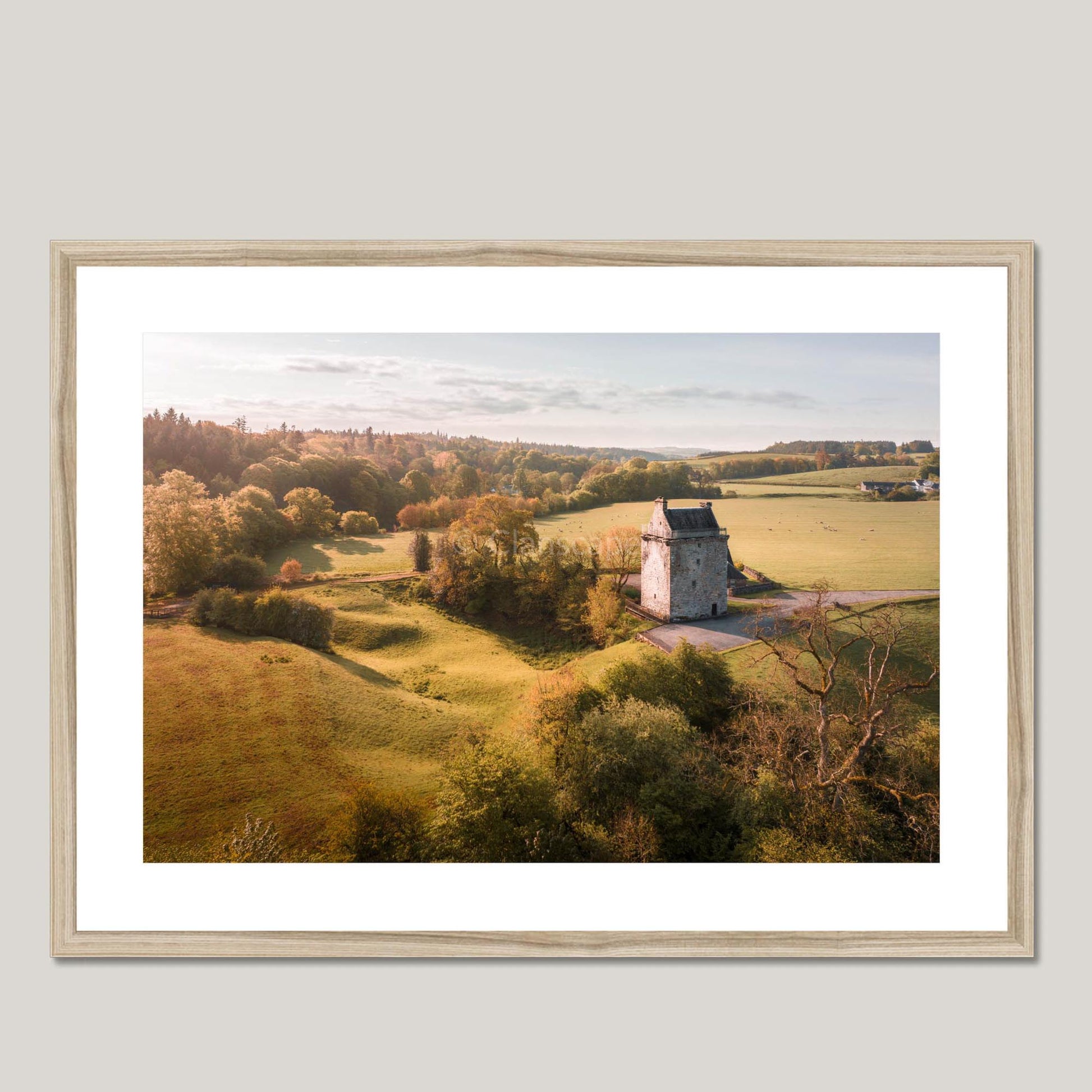 Clan Armstrong - Gilnockie Tower - Framed & Mounted Landscape Photography Print 28"x20" Natural