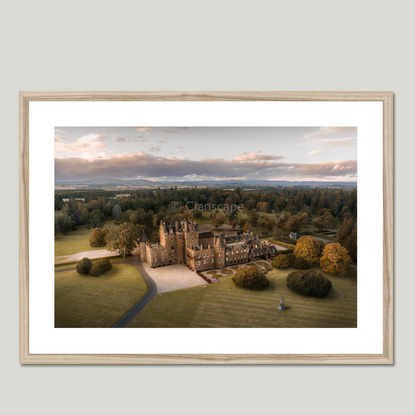 Clan Lyon - Glamis Castle - Framed & Mounted Photo Print 28"x20" Natural