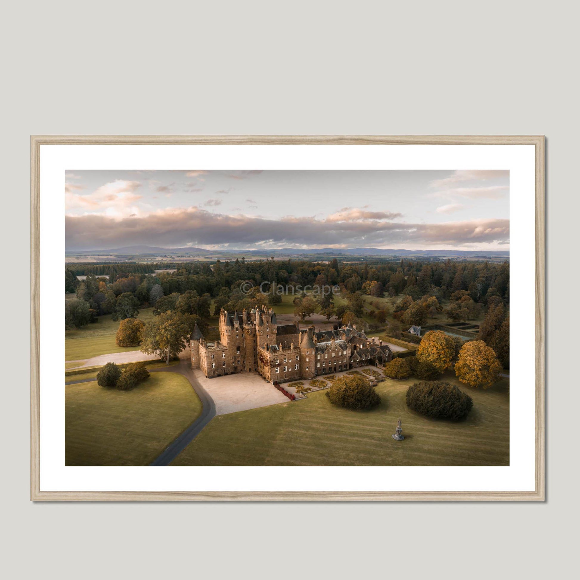 Clan Lyon - Glamis Castle - Framed & Mounted Photo Print 40"x28" Natural