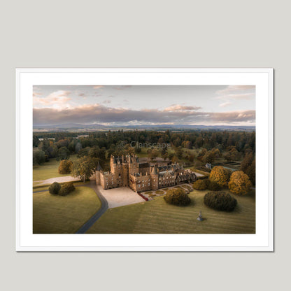 Clan Lyon - Glamis Castle - Framed & Mounted Photo Print 40"x28" White