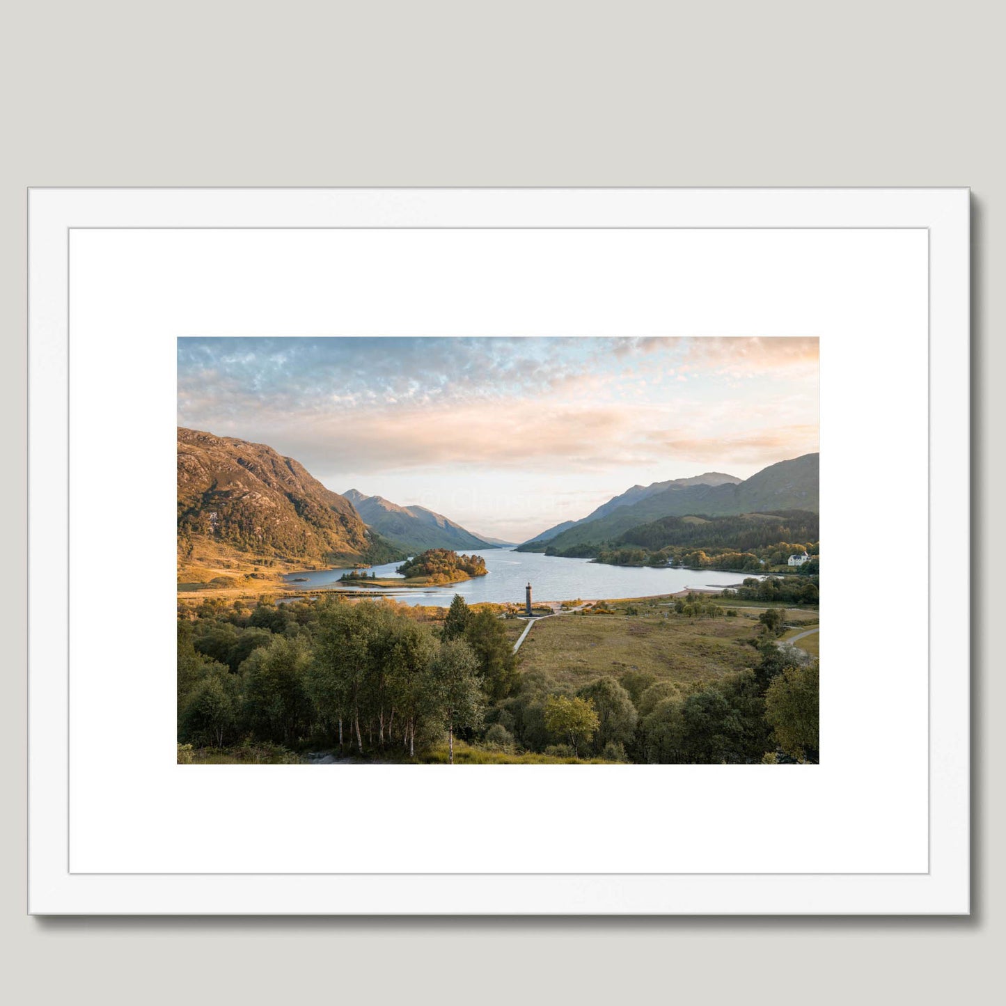 Clan Cameron - Glenfinnan - Framed & Mounted Photo Print 16"x12" White