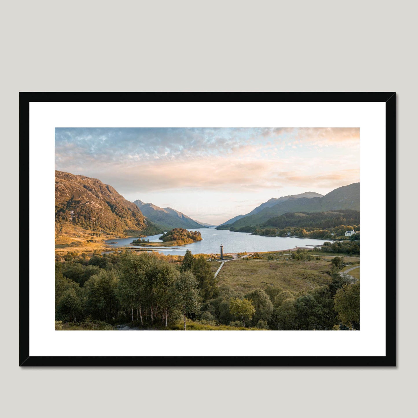 Clan Cameron - Glenfinnan - Framed & Mounted Photo Print 28"x20" Black