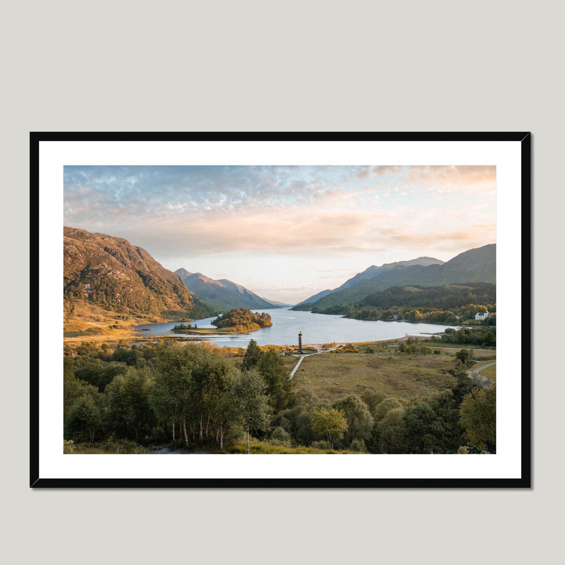 Clan Cameron - Glenfinnan - Framed & Mounted Photo Print 40"x28" Black