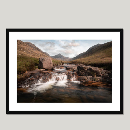 Clan Hamilton - Glen Rosa & Goatfell, Isle of Arran - Framed & Mounted Photo Print 28"x20" Black