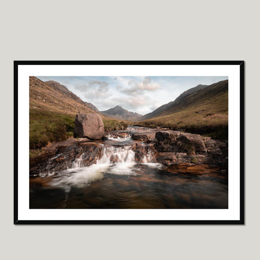 Clan Hamilton - Glen Rosa & Goatfell, Isle of Arran - Framed & Mounted Photo Print 40"x28" Black