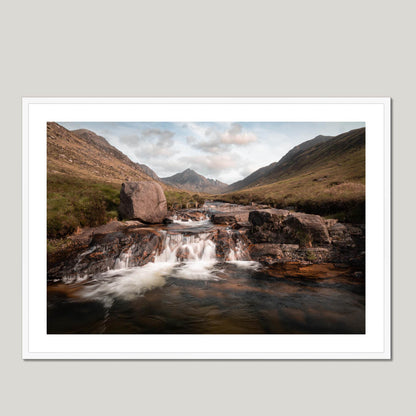 Clan Hamilton - Glen Rosa & Goatfell, Isle of Arran - Framed & Mounted Photo Print 40"x28" White