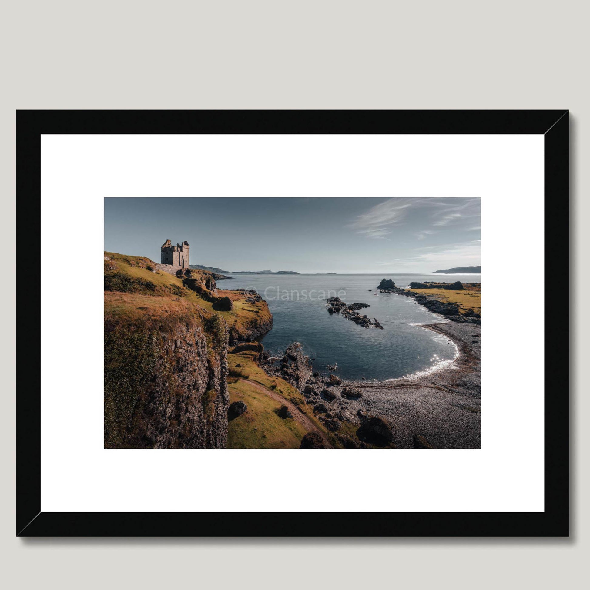 Clan MacDougall - Gylen Castle - Framed & Mounted Photo Print 16"x12" Black Frame