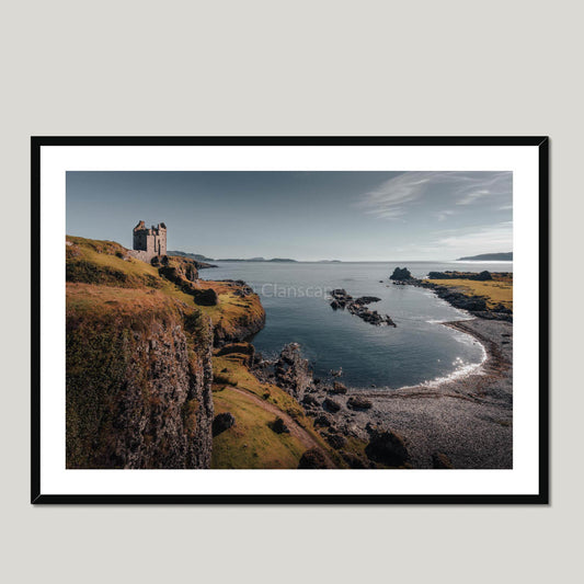 Clan MacDougall - Gylen Castle - Framed & Mounted Photo Print 40"x28" Black Frame