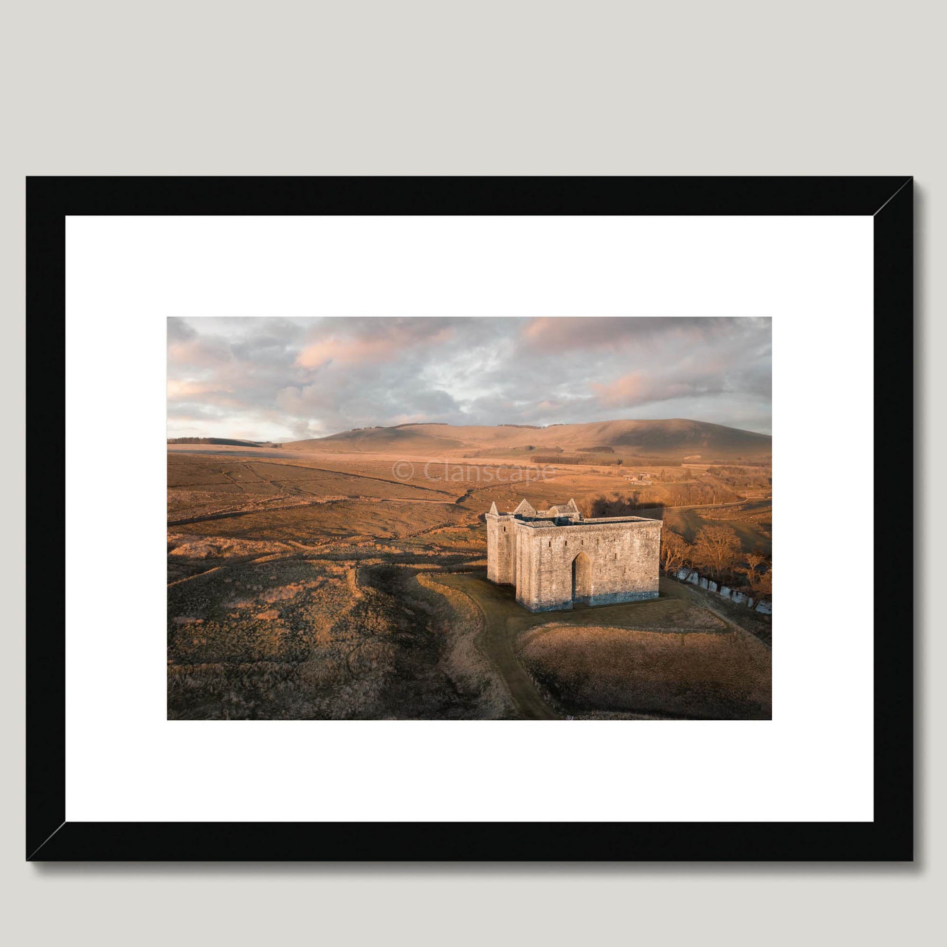 Clan Elliot - Hermitage Castle - Framed & Mounted Photo Print 16"x12" Black