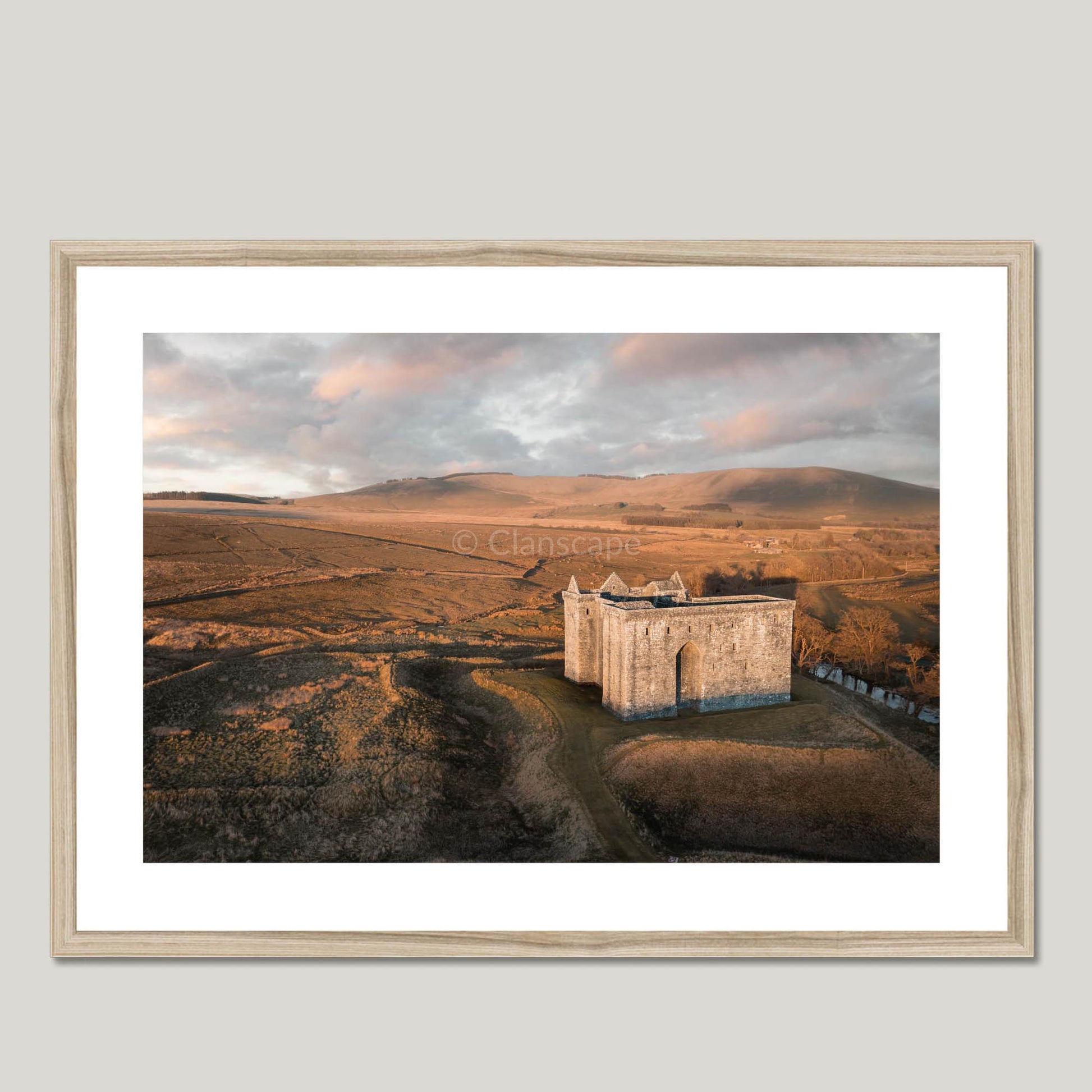 Clan Elliot - Hermitage Castle - Framed & Mounted Photo Print 28"x20" Natural
