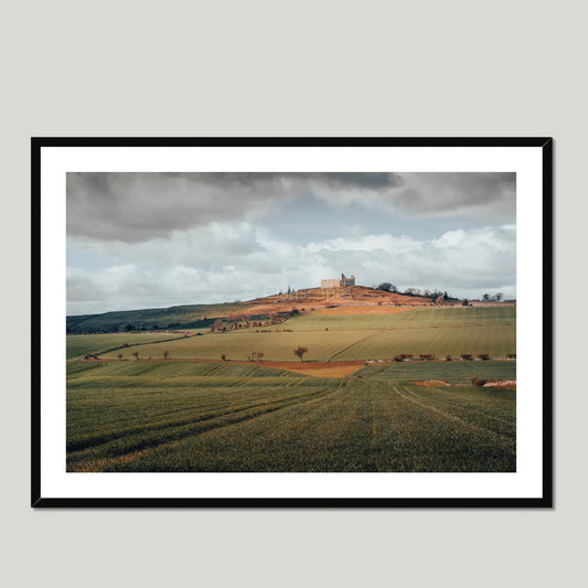 Clan Home - Hume Castle - Framed & Mounted Photo Print 40"x28" Black