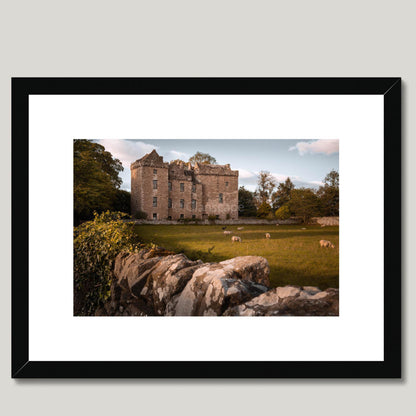 Clan Murray - Huntingtower Castle - Framed & Mounted Photo Print 16"x12" Black