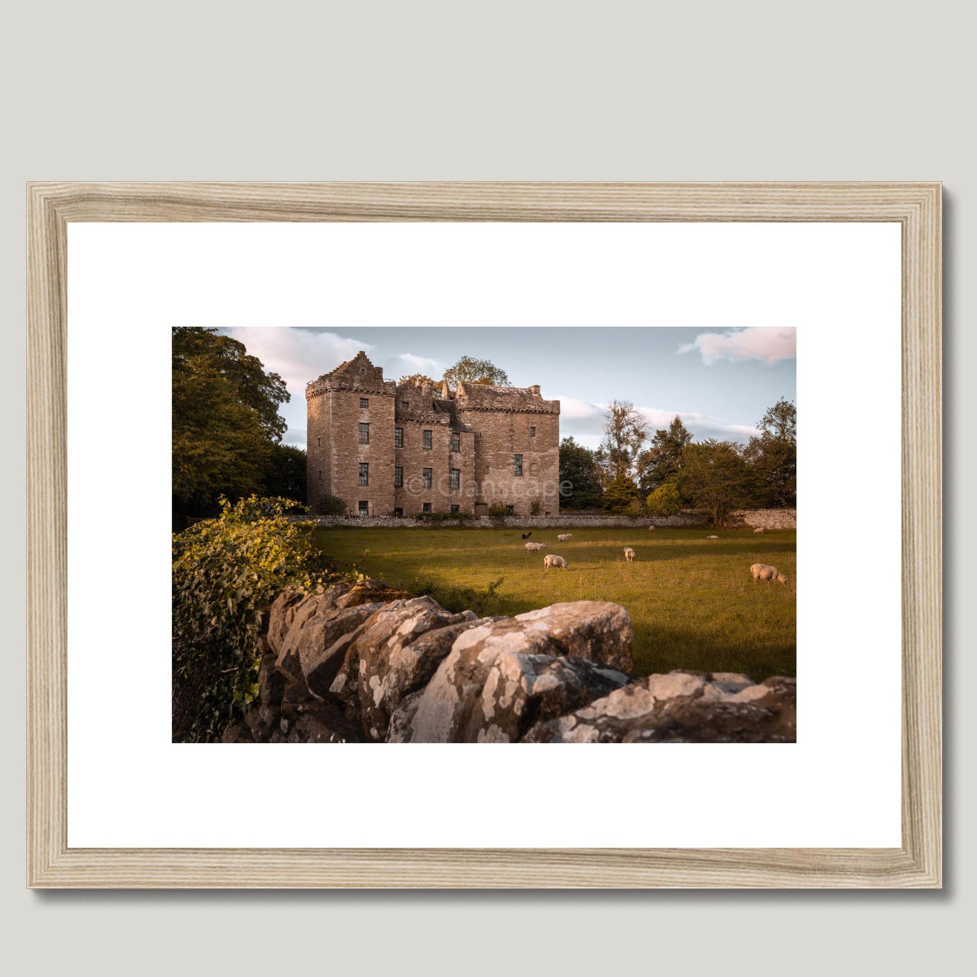 Clan Murray - Huntingtower Castle - Framed & Mounted Photo Print 16"x12" Natural