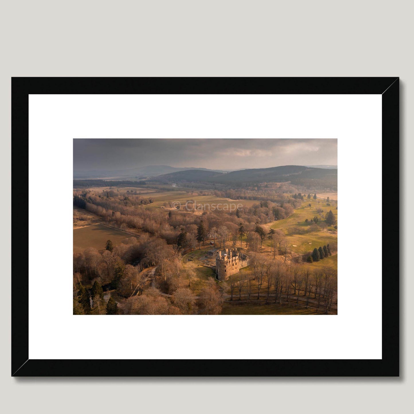 Clan Gordon - Huntly Castle - Framed & Mounted Photo Print 16"x12" Black