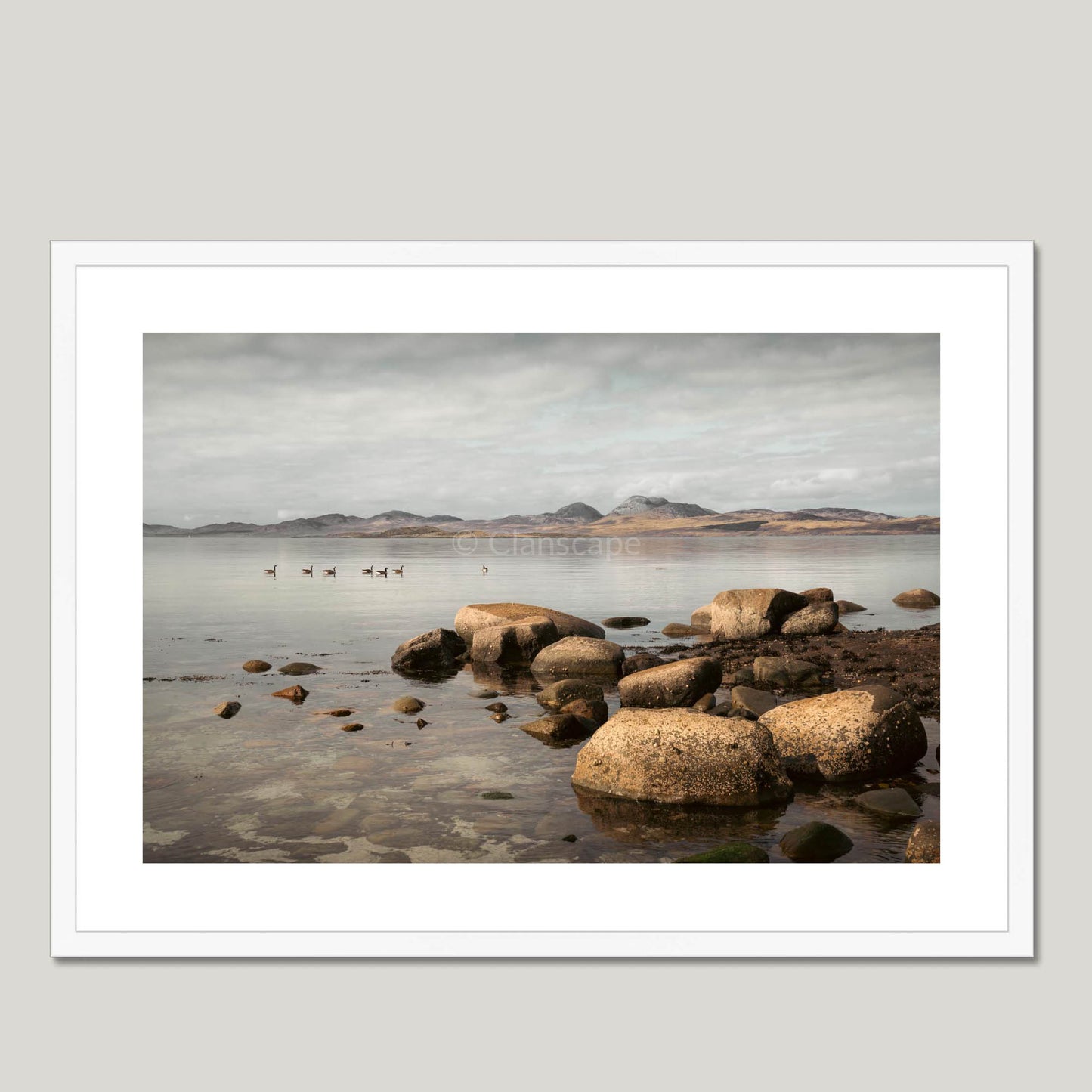 Clan MacDonald - Isle of Jura - Framed & Mounted Photo Print 28"x20" White