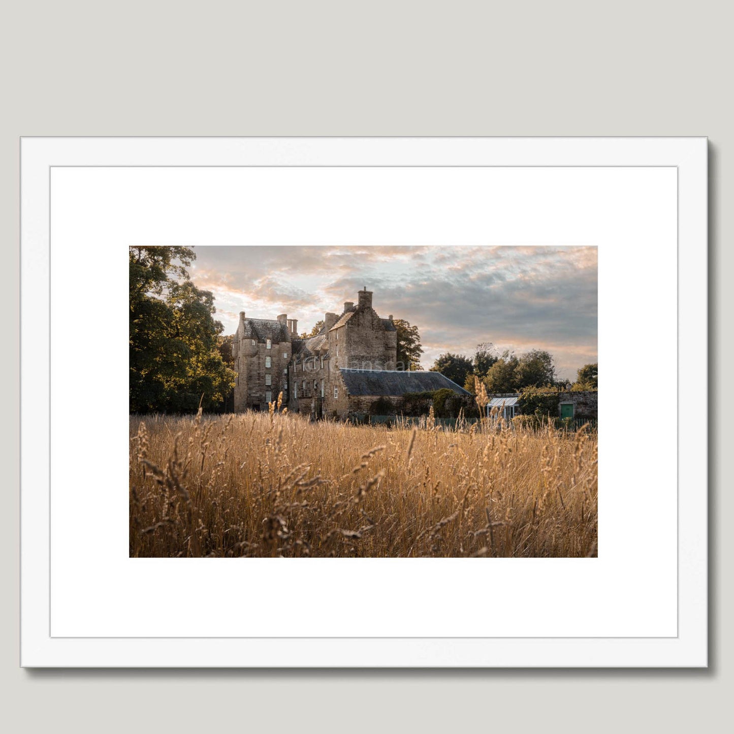 Clan Erskine - Kellie Castle, Fife - Framed & Mounted Photo Print 16"x12" White