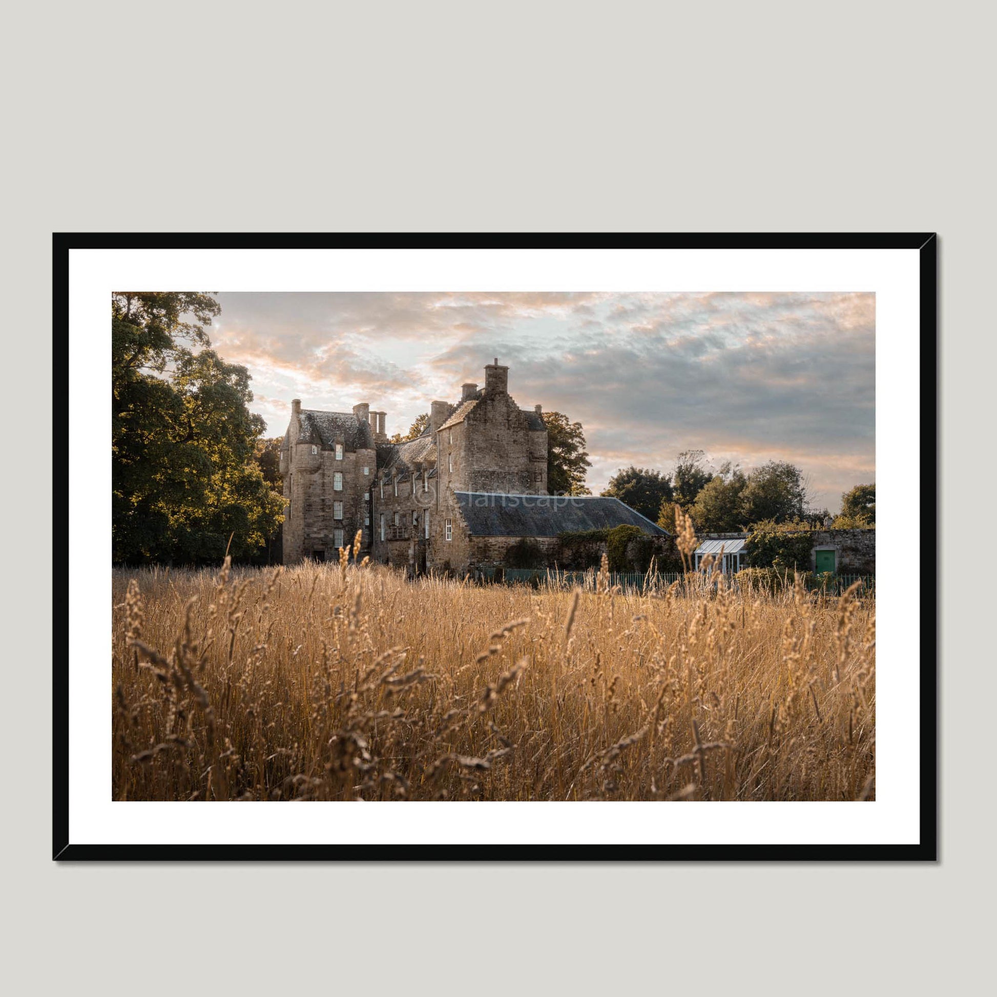 Clan Erskine - Kellie Castle, Fife - Framed & Mounted Photo Print 40"x28" Black